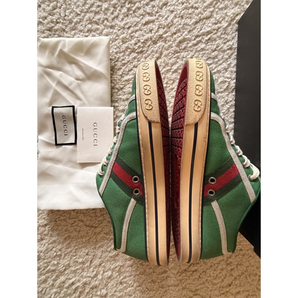 Rare Gucci Tennis 1977 Green Canvas Sneakers 606111-GZO30-3760 Men US 8.5 - Picture 3 of 11